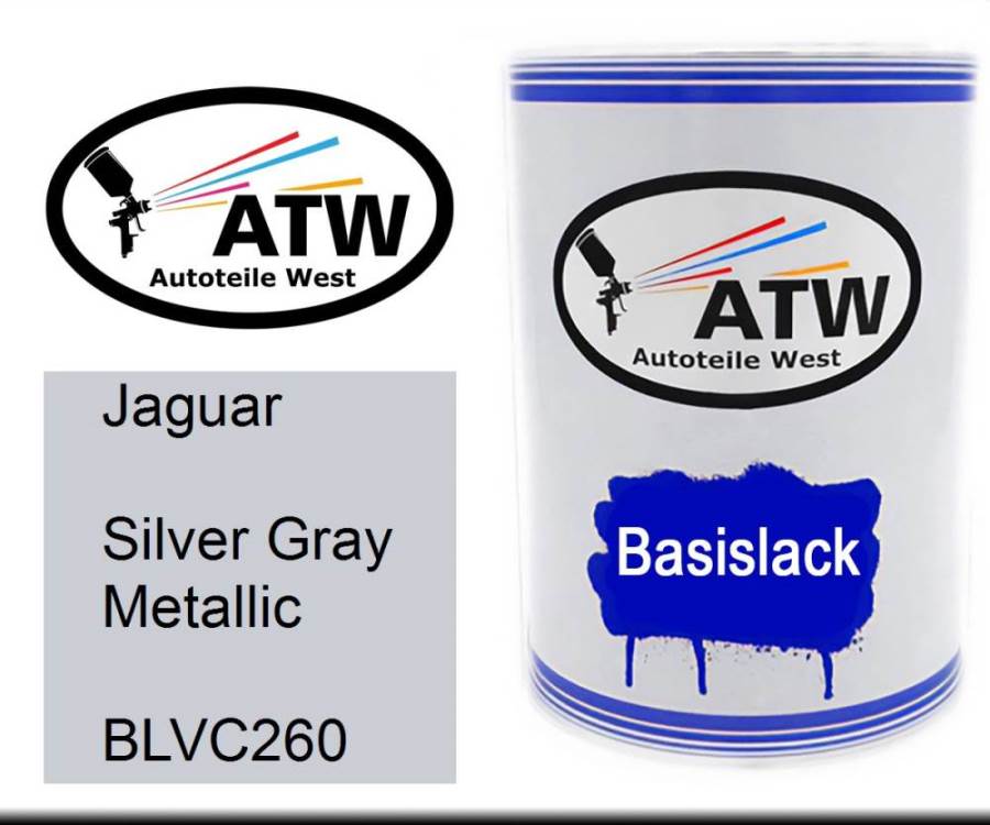 Jaguar, Silver Gray Metallic, BLVC260: 500ml Lackdose, von ATW Autoteile West.